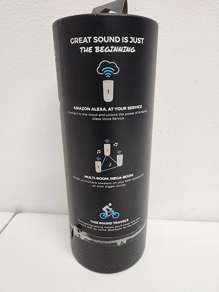 Altavoz inalámbrico FABRIQ Chorus Bluetooth activado por voz Amazon Alexa gris nuevo  Foto 2 de 3