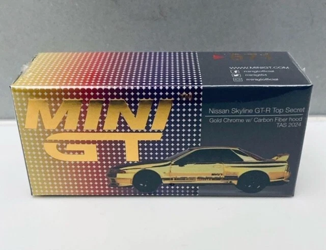 MINI GT Nissan Skyline GT-R Top Secret VR32 Gold Tokyo Auto Salon 