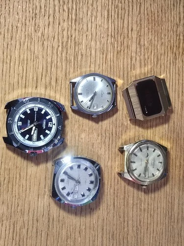 5 Vintage watches very good condition Cordura,Cornavin,Timex