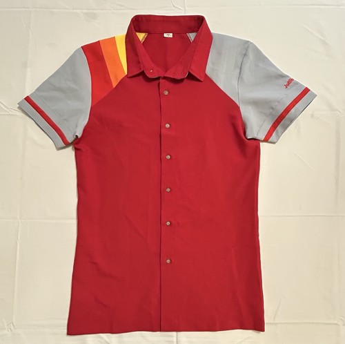 Official Jollibee Shirt Mens S Red Striped Short Sleeve Employee Uniform