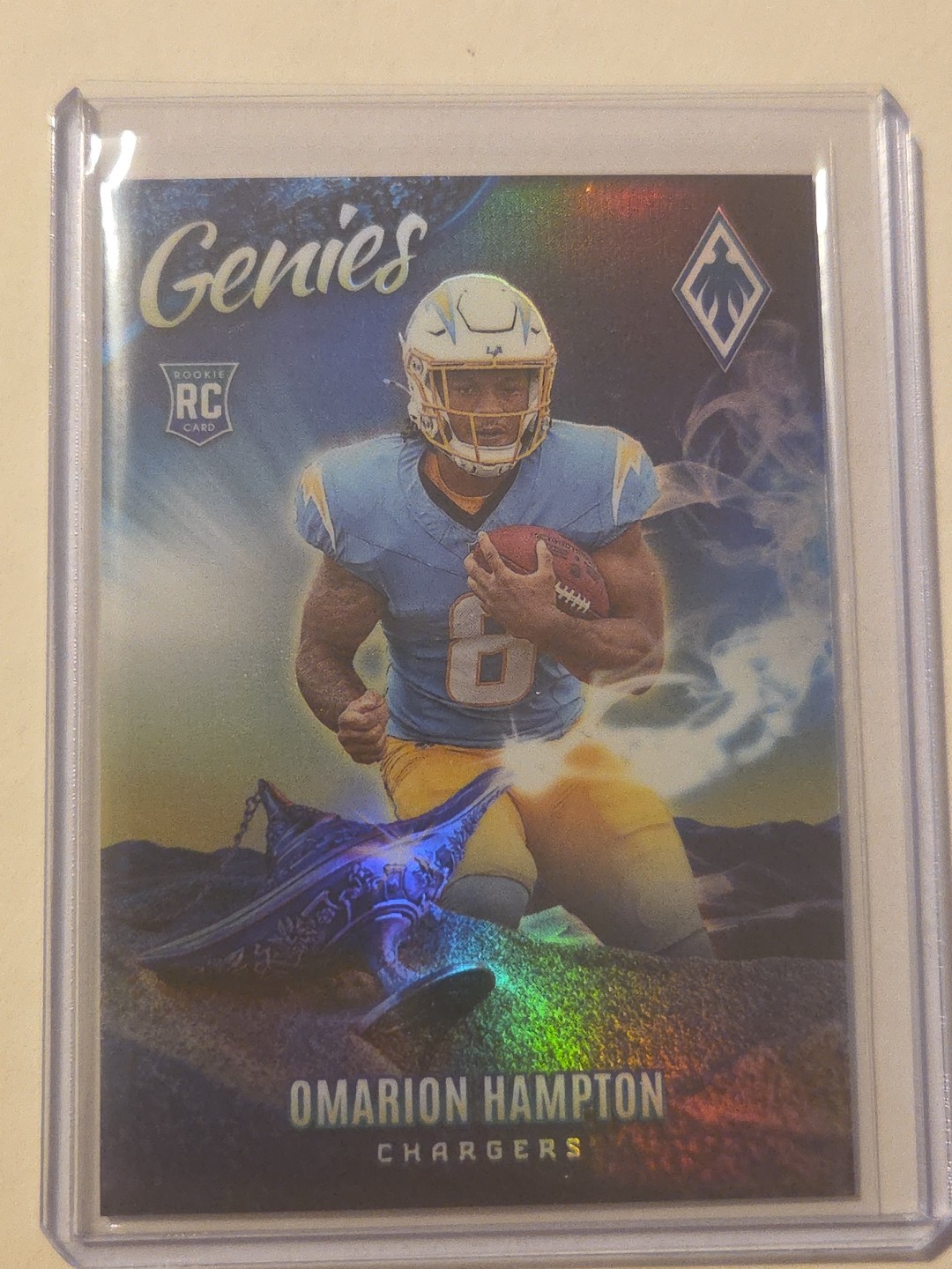 2025 Panini Phoenix OMARION HAMPTON Genies SSP Case Hit Rookie RC Chargers