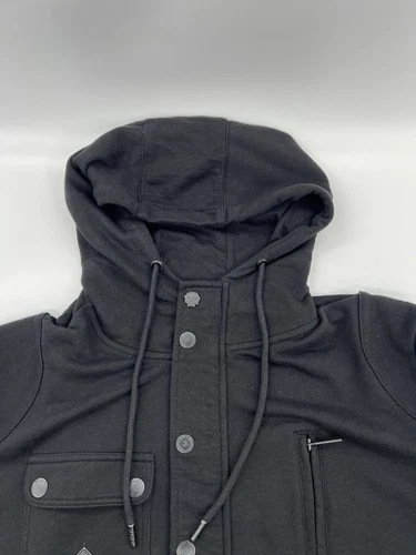 JINX Men’s Small Black Hooded Jacket Skull Utility Military Gamer Hoodie image 7