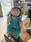 Vintage Hand Made Cabbage Patch Style Doll Asian Look and Clothes Yarn Hair