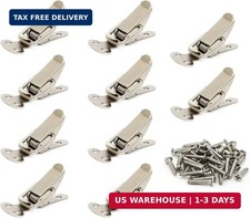 10 Pack Stainless Steel Spring Loaded Toggle Latch, Small Clamp Clip with Screws