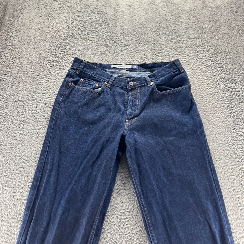 Vintage Gap 1969 Jeans Men 36x32 Blue Dark Wash Original Fit Button Fly Made USA - Image 2 of 4