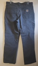 Carhartt Pants Mens W34XL30 Gray Relaxed Fit Ripstop Cargo Work Utility Pockets