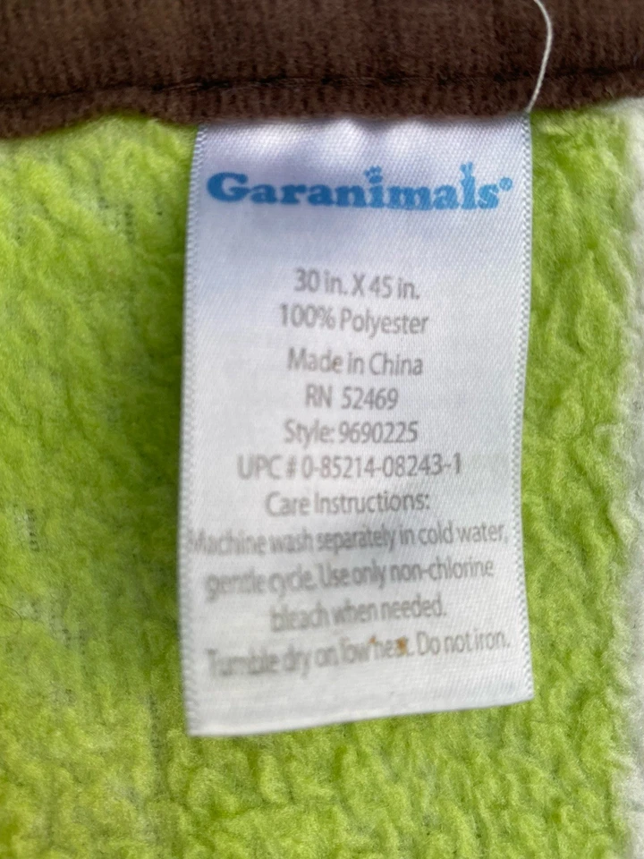 Manta bebé Garanimals azul verde tigre mono jirafa elefante pájaro 30x44 Foto 4 de 4