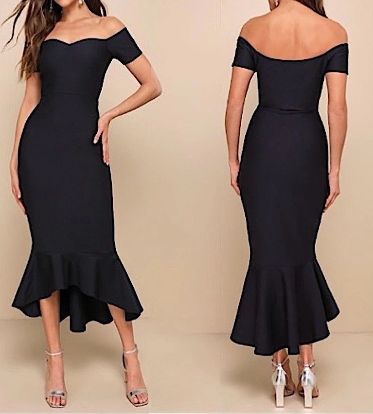 knit dress mini slash Threadbare Women's Black Slash Neck Knitted Mini Dress main image 0