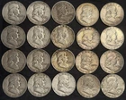 Roll of 20 Circulated 1950's-1960's Franklin Half Dollar 90% Silver Coins ($10)