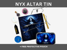Nyx Altar Tin Portable Night Goddess Pagan Shrine Crystals Moon