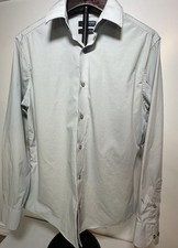 Men  s Dress Shirt, Gray, Size Small, Button Down