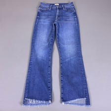 Mother The Insider Crop Step Fray Jeans Size 24 Sweet And Sassy Blue High Rise