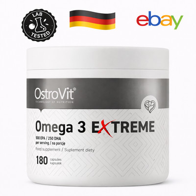 OstroVit Omega 3 Extreme 180 Softgel Fischoel EPA DHA Herz Gehirn Sehen Sardelle