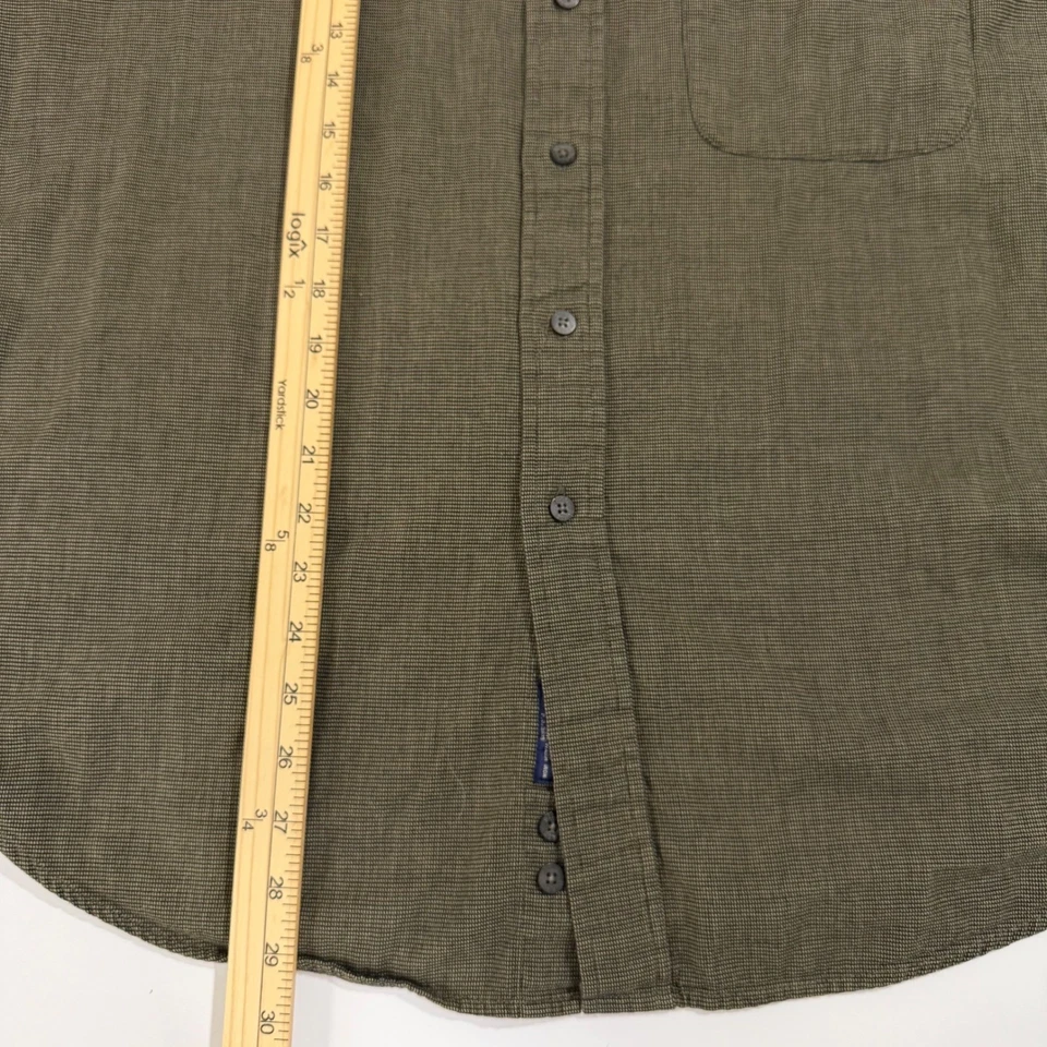 Camisa Bill Blass Premium Para Hombre Manga Larga Con Botones Verde Oliva Marrón Talla L Foto 4 de 4