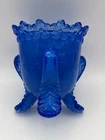 Degenhart Blue Milk Glass Forget-Me-Not Toothpick Holder | Vintage