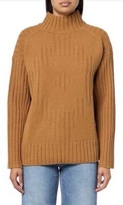 NWT Pendleton Mock Neck Ribbed Sweater Gold Thrush Small $199 NEW Sealed