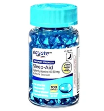 Equate Sleep Aid Softgels Maximum Strength Formula 100 Count 11145787