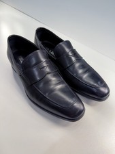PRADA Men's Size 9.5 Leather Slip On Dress Penny Loafer Shoes Black