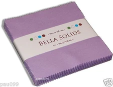 Lilac Bella Solids Moda Charm Pack 42 100% Cotton 5" Precut Fabric Quilt Squares