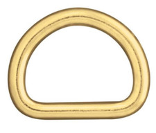 Brass Plated welded D Ring 1 1/4" - 5 Pack