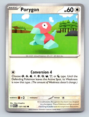Porygon HP 60 Conversion 4 Attack Rare Colorful Virtual Pokémon