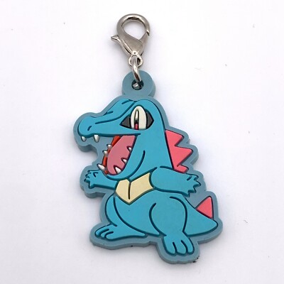 Totodile Rubber Key Hook Charm ANA Pokemon Jet Vintage Anime Japanese Nintendo