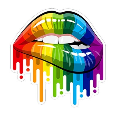 Sexy Lip Sticker Cool Car Styling Universal Fits Motorcycle Car Label Rainbow