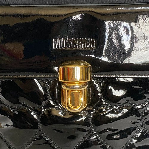 MOSCHINO Borsa tote vintage nera cuore pelle trapuntata nylon - Foto 10 di 12
