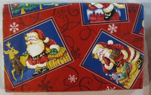 SANTA BABY Vinyl Tablecloth 52x90 or 60 Rd $15.00 SHIPPED Christmas Tree Holiday - Zdjęcie 1 z 2
