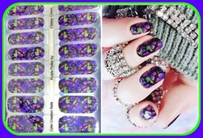 Color Nail Polish Strips, 16ct. Classy Claws Custom Purple Flutter-by