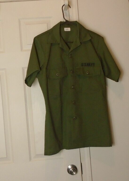 US Navy SEABEES OG-507 Short Sleeve Utility Uniform Shirt OD Green