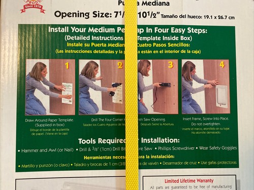 Ideal Pet Medium Pet Flap Weatherproof Dog or Cat Door Up to 25 Lbs 7.5 x 10.5 - Picture 5 of 7