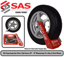 SAS Supaclamp Duo Silver Sold Secure 10" - 15" Wheelclamp Alloy & Steel Wheels