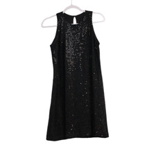 Vintage 90s All That Jazz Dress Size 8 Mini Black Sequin Glittery Cocktail Party