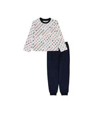 TOMMY HILFIGER Sleepwear Pajama Set, 2 Pieces White Navy BOYS Size L 12/14  52