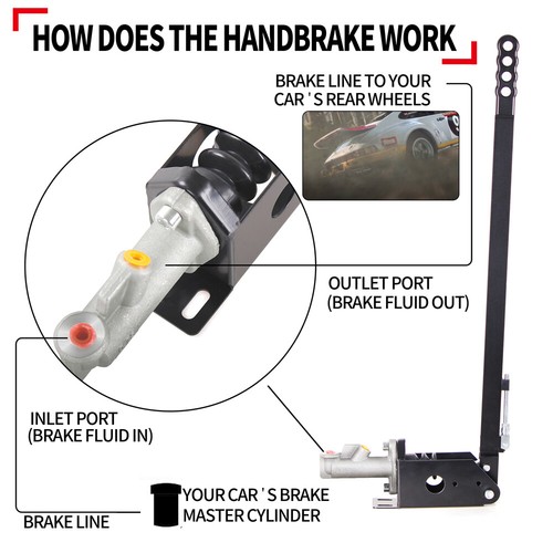 Racing Hydraulic Hydro E-Brake Handbrake Drift Racing Gear Locking Lever UK - Picture 6 of 12