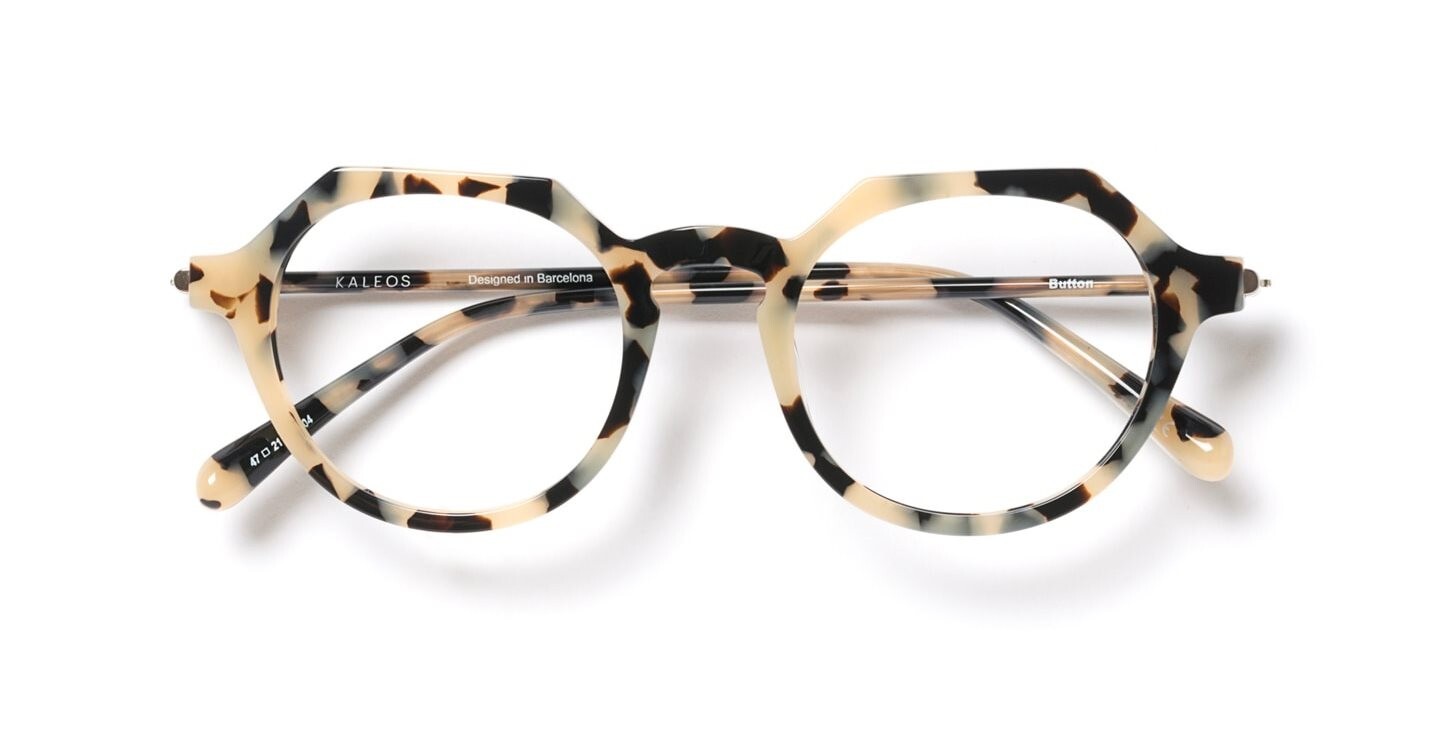 Lunettes de vue géométriques Kaleos Button 4 47mm écailles havane noir pour adulte