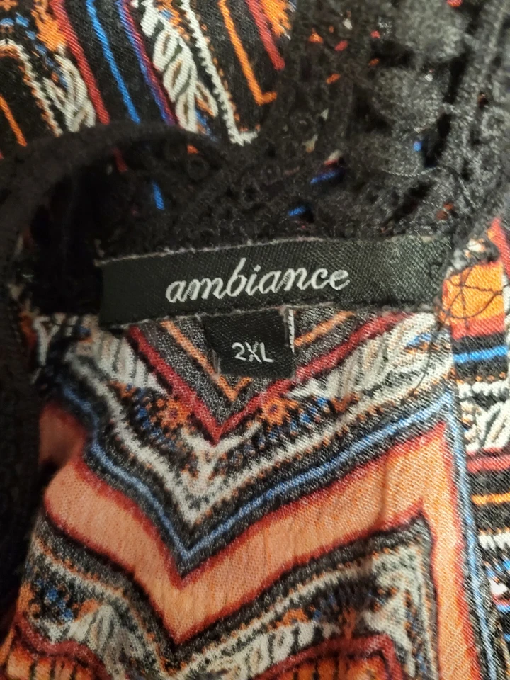 Camiseta sin mangas Ambiance multicolor para mujer talla 2XL Foto 3 de 4