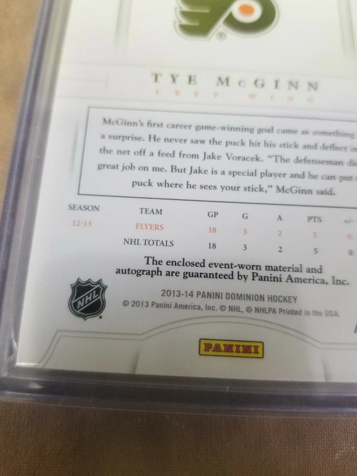 Tye McGinn Auto Patch Rc #155/299 Panini Dominion 2013-14 - Image 3 of 4