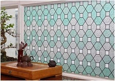 30ft Decorative Privacy Adhesive-Free Static-Cling Window Film Treatment GW528D