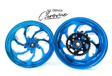 GSXR 300 FAT TIRE CANDY BLUE CONTRAST SAMURAI WHEELS 01-08 SUZUKI GSXR 1000