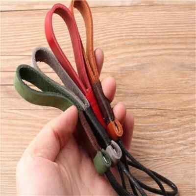 Weave Cowhide Leather Keychains Car Key Holder Lanyard Keyring Car Keychains