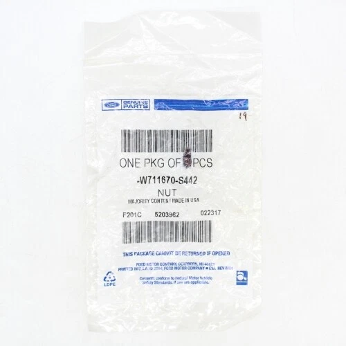 Ford Nut Part Number - W711670-S442 | eBay 