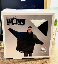 The Wayy Big Hoodie One Size Fits Most Wearable Blanket Navy Blue BOX DAMAGE