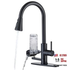 Kitchen Faucet with Cup Washer Single Handle Pull Down Kitchen Sink Faucet