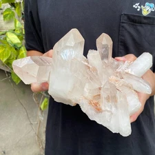 5.8lb Natural White Clear Quartz Crystal Cluster Raw Healing Specimen