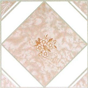 Beige Vinyl Floor Tiles 40 Pc Adhesive Kitchen Flooring - Actual 12'' x 12''