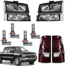 Black Headlights Tail Lights For 2003-2006 Chevy Silverado 1500 2500 3500 Wbulb Black Headlights Tail Lights For 2003-2006 Chevy Silverado 1500 2500 3500 Wbulb