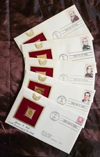 22kt Golden Replica 1st Day of Issue U.S. Presidents 86 & 95 w/Info Post Card