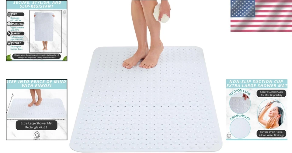 Elegante Alfombrilla de Ducha Antideslizante - Extra Grande 47x32 con Fácil Drenaje para Baños Foto 2 de 4